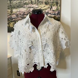 Elegant White Lace Women's Top